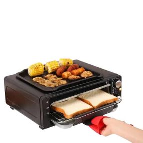 Электро-печь настольная многофункциональная для пиццы 6в1 14л 4000w TK-1400 Черная