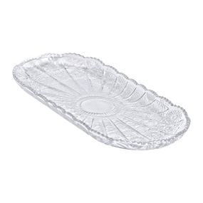 Сервировочное блюдо для подачи закусок 33.5х15х2 см стеклянное овальное HP-YH-25