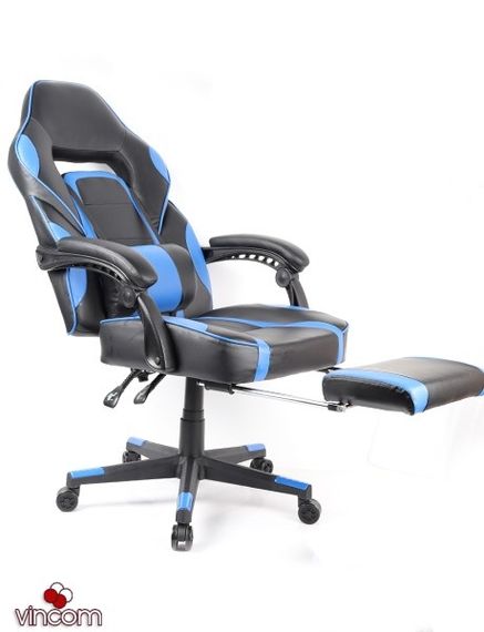 Кресло геймерское Goodwin Parker blackblue с подставкой | Зображення 4
