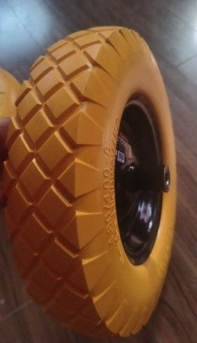 Колесо для тачки полиуретановое 4х8'' с квадратным рисунком протектора СИЛА