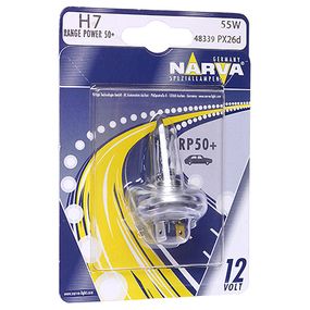 483394000 NARVA Лампа H7 12V 55W PX26D (+50%) (блістер 1 шт.) RANGE POWER 50+