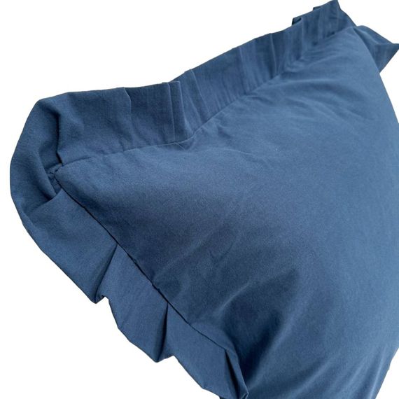 Декоративна наволочка SoundSleep Stonewash Dark Blue 45х45 см з рюшами (94331851) | Зображення 1