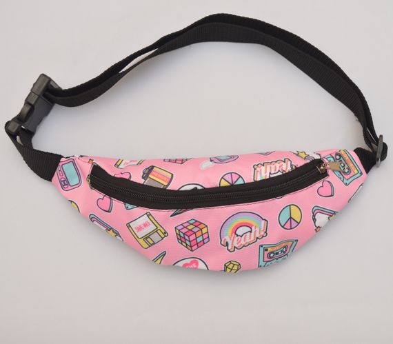 Сумка поясна бананка 4Profi Міні з принтом Іграшки з одним відділенням 20111 | Зображення 1