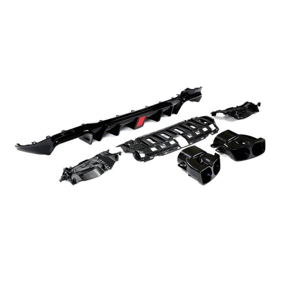 Дифузор заднього бампера з насадками V1 (для AMG/AMG-Line 2016-2019, Карбон) для Mercedes E-сlass W213 рр | Зображення 1