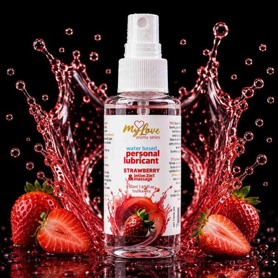 2в1 лубрикант та масажний гель - MyLove Aroma Series Intim&Massage Strawberry, 50 мл Sex Aura | Зображення 1