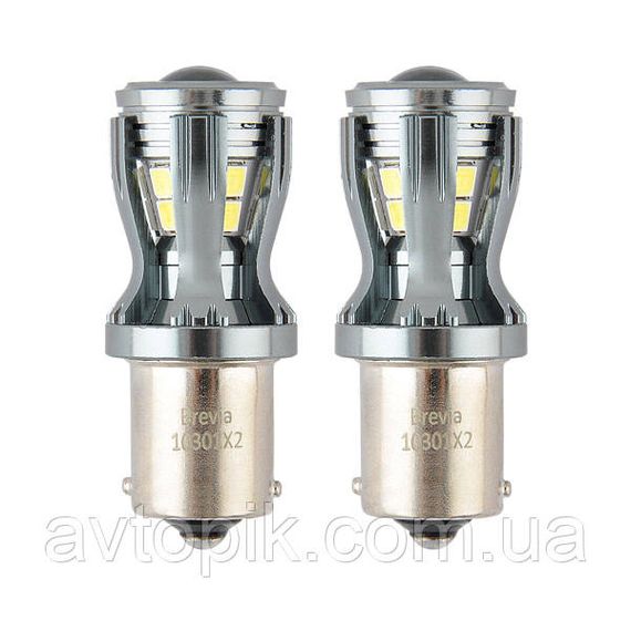 10301X2 BREVIA Лампа світлодіодна Brevia PowerPro P21W 350Lm 14x2835SMD 12/24V CANbus, 2шт.