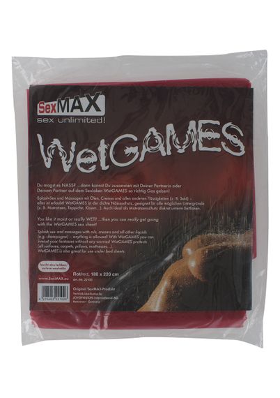 БДСМ простирадло-SexMAX WetGAMES Sex sheet, 180 x 220 cm, red sexstyle