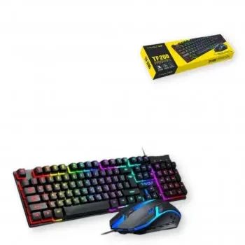 Игровой комплект клавиатура и мышь наушники коврик 4в1 Linmoni TF-400 Kit с RGB подсветкой для геймеров | Зображення 1