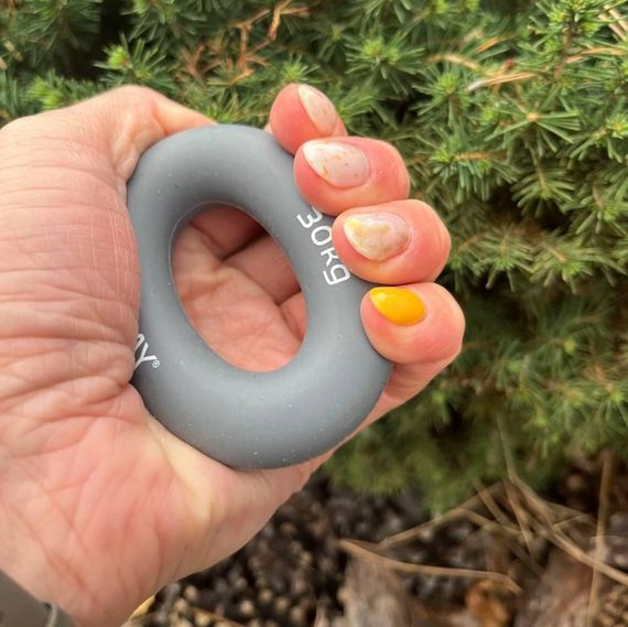 Еспандер кистьовий силіконовий Паверплей PP-4324 Hand Grip Ring X-Hard 30 кг. Сірий | Зображення 2