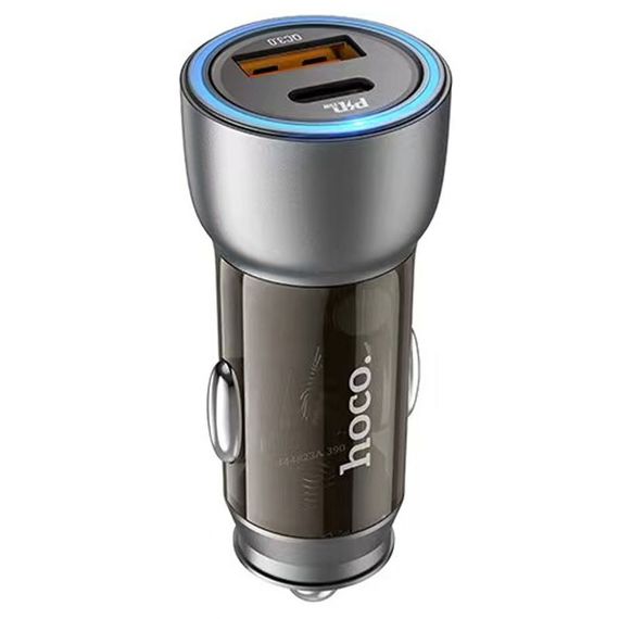 АЗУ Hoco NZ8 Sprinter PD43W+QC3.0 (1USB-A/1C) + кабель Type-C to Lightning Коричневый | Зображення 1