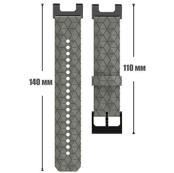 Ремінець Primolux Dimond силіконовий для годинника Xiaomi Amazfit T-Rex (A1918) / T-Rex Pro (A2013) - Grey | Зображення 4