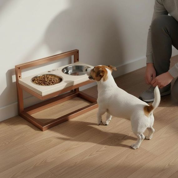 Миски на регулируемой подставке для маленьких собак Hollky Flex S (2 × 0.450 л) FS-422523-GLWH | Зображення 2