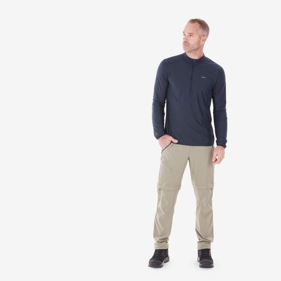 Футболка чоловіча з довгими рукавами MH500 для гірського туризму синя - S | Зображення 2