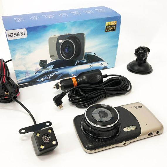 Видеорегистратор автомобильный MHZ DVR CT503 1080P с двумя камерами, Регистратор с камерой на машину | Зображення 1