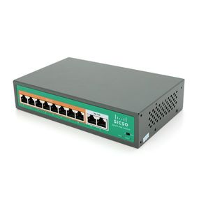 Коммутатор POE SICSO 48V с 8 портами POE 100Мбит + 2 порт Ethernet 100Мбит
