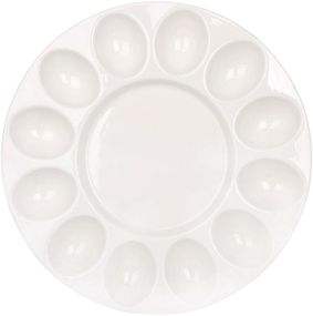Блюдо-підставка порцелянове "Pure White" Ø27см для 12ти яєць і паски (великоднє блюдо)