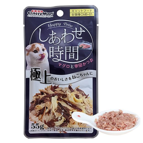 Корм CattyMan Tuna Chicken Bonito вологий з куркою, тунець та макрелью для котів 55 гр