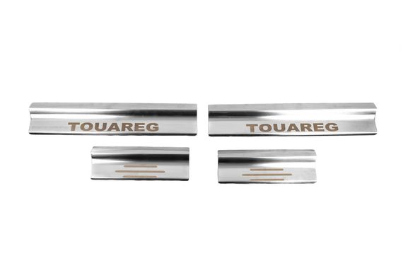 Накладки на внутрішні пороги Carmos (4 шт, нерж.) для Volkswagen Touareg 2002-2010 рр | Зображення 1