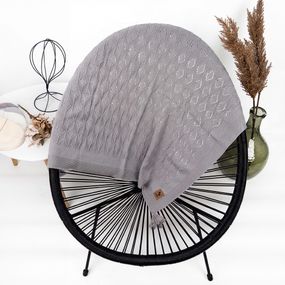 Дитячий плед демісезонний з китицями св.сірй 80*90