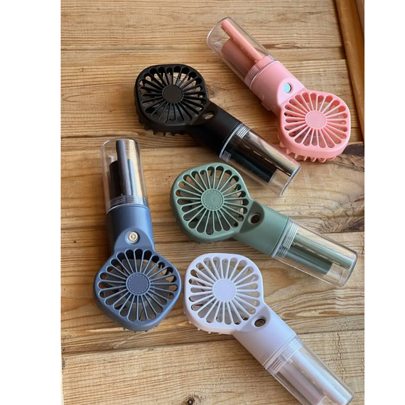 Вентилятор ручний портативний з розпиленням води Small fan AND, акумуляторний з дрібнодисперсним розпиленням | Зображення 1