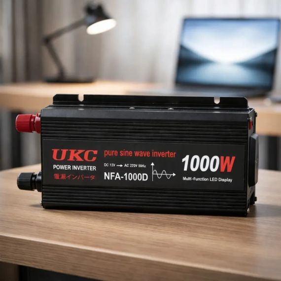 Перетворювач напруги 12V-220V UKC 1000 Вт з чистою синусоїдою / автомобільний інвертор 12 В 220 В з цифровим дисплеєм та USB | Зображення 2