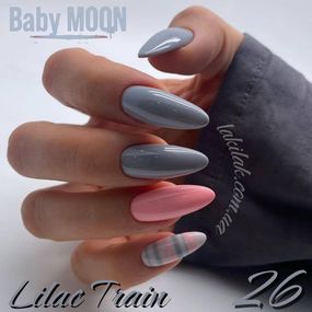 Гель-лак BABY MOON Lilac Train №26 серо-сиреневый, 6 мл