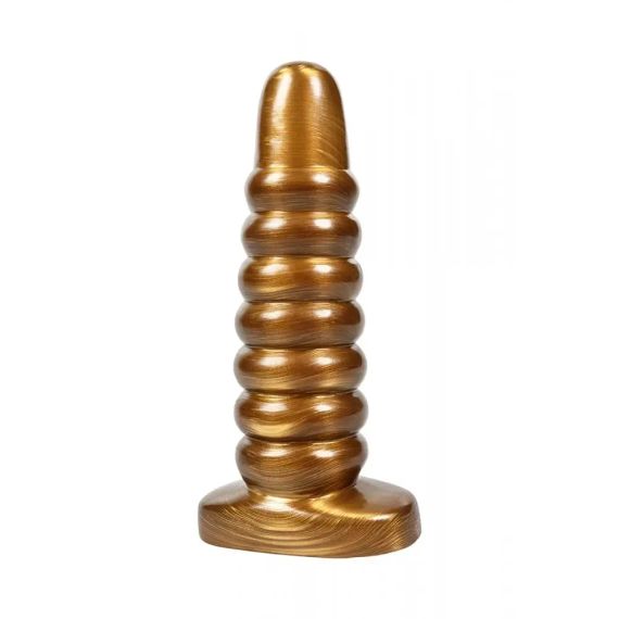 Велика анальна пробка ребриста Chisa Dark Muscle Gold Sex Aura | Зображення 1
