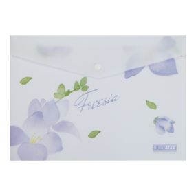 Папка-конверт А4 на кнопке FREESIA ARABESKI сиреневая BM.3943-26 BUROMAX матовый полупрозрачный пластик (4823126805634)
