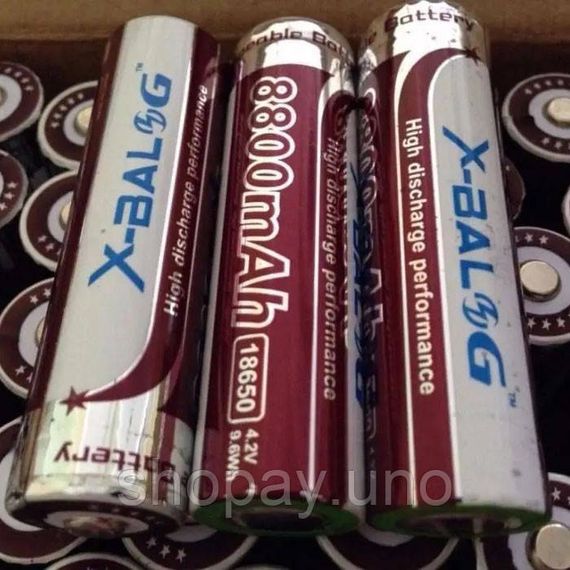 Литиевый аккумулятор 18650 X-Balog 8800mAh 4.2V Li-ion литиевая аккумуляторная батарейка для фонариков WU-86 | Зображення 7