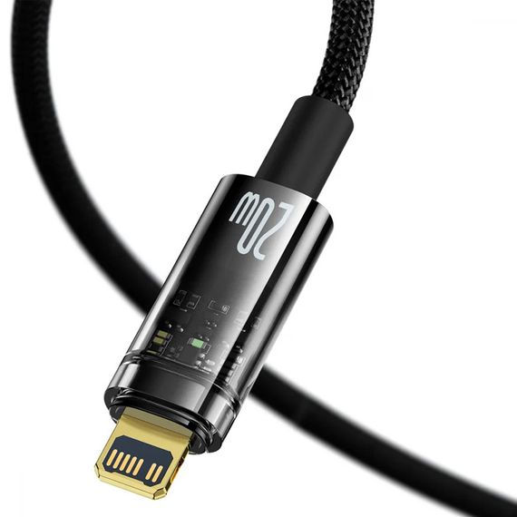 Дата кабель Baseus Explorer Auto Power-Off Fast Charging Type-C to Lightning 20W (1m) (CATS000001) Black | Зображення 2