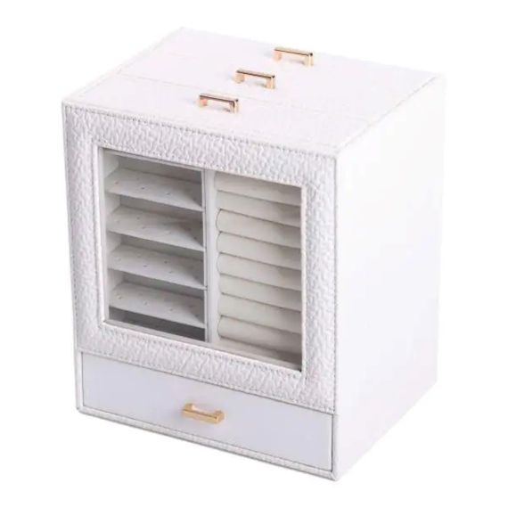 Скринька для прикрас з еко шкіри 3 яруси органайзер для ювелірних виробів HP-5-16W | Зображення 3