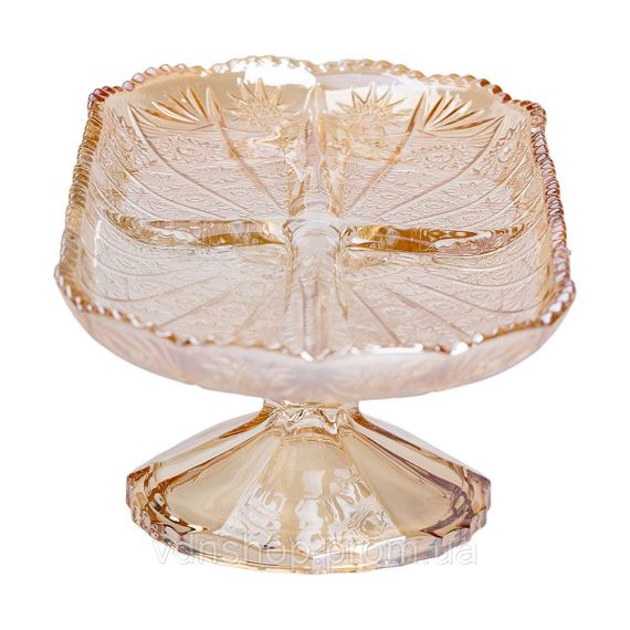 Фруктовниця скляна на ніжці 33.5х15х10.5 см овальна ваза для фруктів HP-YH-84 | Зображення 4