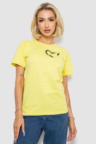 Футболка женская с принтом, цвет желтый, 238R57384-1