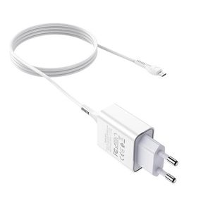 Набір СЗУ 110-240V HOCO C81A 1xUSB+кабель Micro, 2.1A, кабель 1м, White, Blister