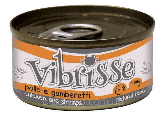Влажный корм для котов Vibrisse chicken and shrimp с курицей и креветками 70 г C1018905