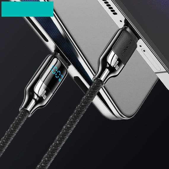 Дата кабель Usams US-SJ742 Digital Display HX Ser. Type-C to Type-C 100W (1.2m) Tarnish | Зображення 6