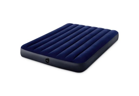 Надувной матрас с подушкой и насосом Intex Classic Downy Airbed 191х137х25см | Зображення 4