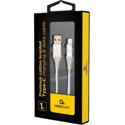 Дата кабель USB 2.0 AM to Type-C 1.0m Cablexpert (CC-USB2B-AMCM-1M-BW2) | Зображення 1