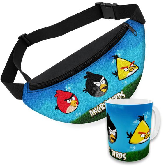 Дитячий набір Angry Birds сумка-бананка + керамічна кружка з принтом (5740)