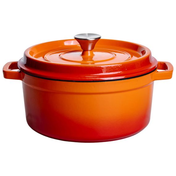 Кокотниця чавунна емальована 4,5 л, помаранчевий Yiwu HP-FLG-4 ORANGE