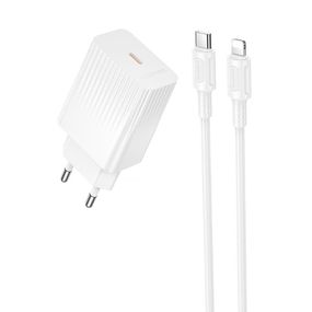 МЗП Borofone BAS73A Source PD20W (1USB-C) + кабель Type-C to Lightning White