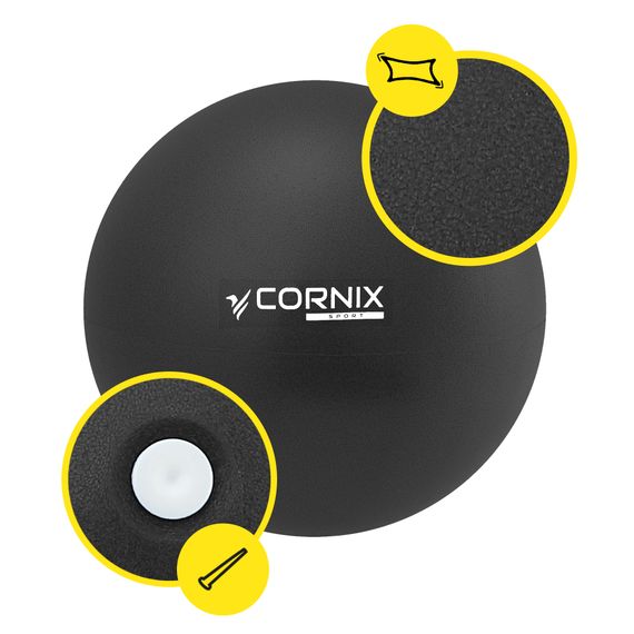 М'яч для пілатесу, йоги, реабілітації Cornix MiniGYMball 22 см XR-0371 Black | Зображення 6