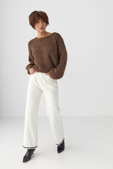 Мохерова кофта вільного фасону - коричневий цвет, ONE SIZE (є розміри) | Зображення 2