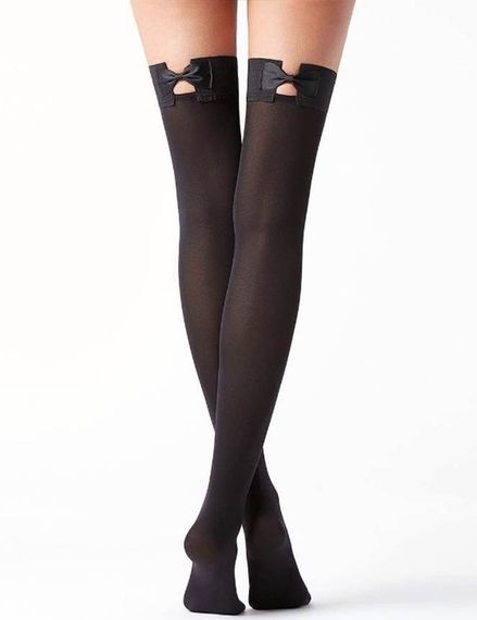 Панчохи з бантиками Star Night чорні, One Size sexstyle | Зображення 3