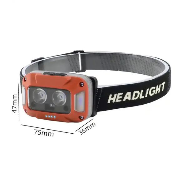 Ліхтар налобний WH-0218-XPG(white+yellow)+SMD(red), Налобний ліхтар для туризму риболовлі та полювання | Зображення 3