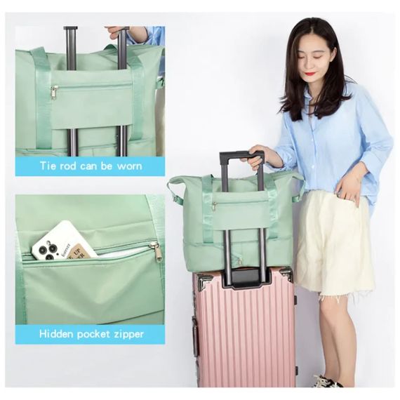 Запасная складная дорожная сумка  Travel Bags  для Чемодана розовая | Зображення 2
