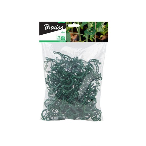 Затискачі для кріплення рослин Bradas 22 мм, 100 штук (TYK022GR/100) | Зображення 1