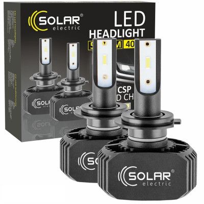 Автолампа SOLAR H7 LED 12/24V 40W 5000Lm 6000K, CSP1860 (8207) | Зображення 1