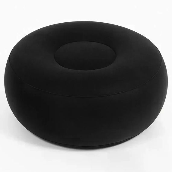 Надувной диван AIR SOFA с насосом чёрный • Велюровое надувное кресло-диван для дома, дачи, отдыха, пляжа и кемпинга | Зображення 1