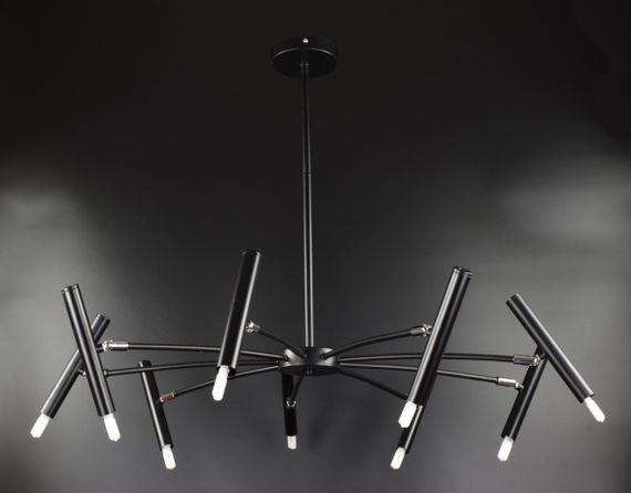 Люстра стельова на 9 лампочок 26420 Чорний 30-65х85х85 см. | Зображення 4